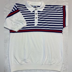 Vintage 1970's Greenline International Mens Striped Short Sleeve